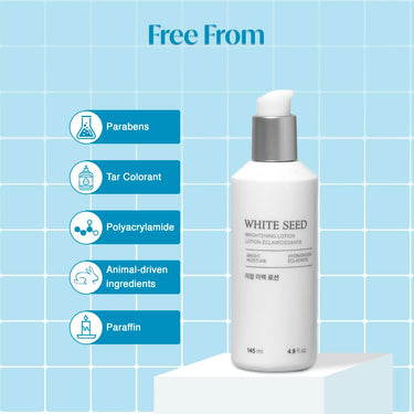 The Face Shop White Seed Brightening Face Lotion with Niacinamide & Vitamin B | For Dark Spots, Dullness & Acne Scars| Suitable for Normal, Oily, Dry, Combination Skin | Sulphate & Paraben Free, 145ml
